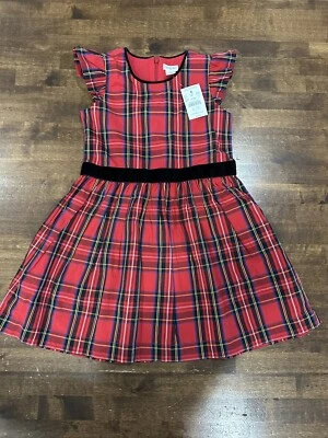 NWT J Crew Crewcuts Girls Size 5 Tartan Plaid Dress Christmas Holiday Red NEW - Image 1 of 4