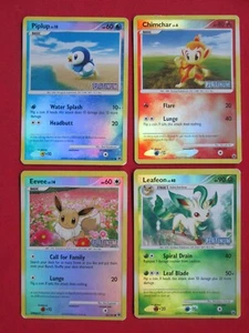 Leafeon, Eevee, Piplup, Chimchar Majestic x4 Lot Dawn Holo Platinum Stamped - Picture 1 of 10