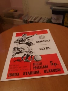 Glasgow Rangers v Clyde Glasgow cup final Programme @ Ibrox 16/08/1971 - Picture 1 of 1