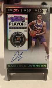 2019-20 Panini Contenders CAMERON JOHNSON Silver Playoff Ticket RC Auto SP /99