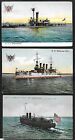 US 1900's Three Granatowe Poczty U.S.Battle Ship Ohio, U.S.S.Miantonomah, US S.