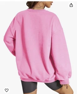 Pink Oversized Sweatshirt Women Size Small Pullover. (S) - Picture 1 of 5