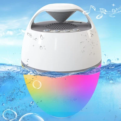 Floating Pool Speaker with Lights, Portable Bluetooth IP68 Waterproof Hot Tub Sp - Image 1 of 4