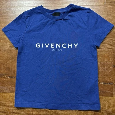 Givenchy T Shirt Boys 6 Blue Paris Short Sleeve Crew Neck Luxury Designer City - Image 1 of 4