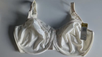 复古 Olga #33553 胸罩尺寸 42DDD IVORY Second Skin 尼龙和蕾丝全新带标签 1980 年代 HTF — 第 1/4 张图片