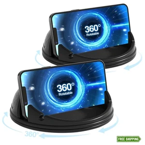 Loncaster 2 Pack Silicone Car Phone Holder Mount, Horizontal 360° Rotatable - Picture 1 of 7