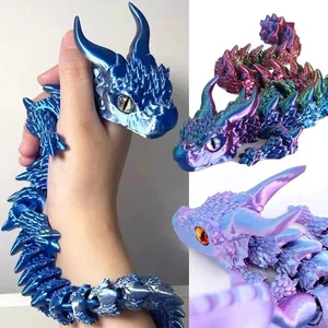 3D Printed Flexible Articulated Dragon Fidget Toy Gift for Kids Adults Desk 30cm - Picture 1 of 26