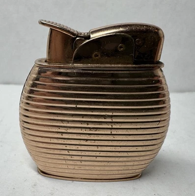 Encendedor de Bolsillo Ovalado Evans Años 50 - Tono Cobre Acanalado - De Colección Hecho en EE. UU. Foto 1 de 4