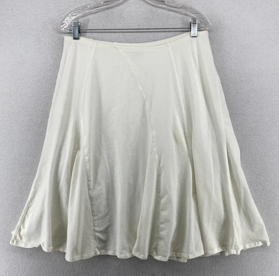 Falda EILEEN FISHER M Elástica Algodón Orgánico Jersey Godet Pull On Off Blanca EE. UU. Foto 1 de 4