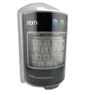 iHome White Spill-Proof Flexible Portable Travel USB Enabled Keyboard NEW - Image 1 of 4