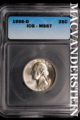 1956-D Washington Quarter - ICG MS67 - Scarce  No Reserve  #SLi821 - Image 1 of 2