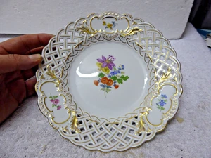Meissen Blumen Gold 1x Durchbruch-Teller 21cm 1. Wahl 25266 - Bild 1 von 14