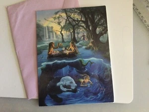 Mermaid greeting card, Vintage, Mermaid Tea Party By Jim Warren - Picture 1 of 3