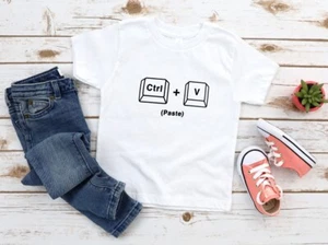 Ctrl + C + V Camisetas Niños Copiar Pegar Nuevo Bebé Regalo - Imagen 1 de 10
