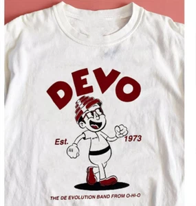 Rare Devo Cotton Short Sleeve White All Size Unisex T-Shirt S-5XL EE20 - Picture 1 of 3