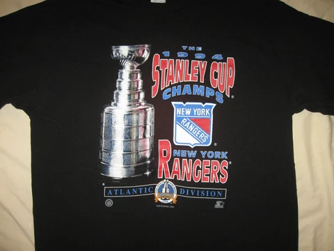 1994 Stanley Cup Champions Vintage T Shirt Starter New York Rangers Men's XL NHL Cover