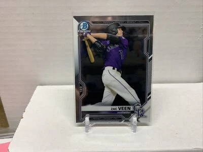 2021 BOWMAN CHROME PROSPECTS #BCP-3 ZAC VEEN COLORADO ROCKIES BASEBALL - Image 1 of 2