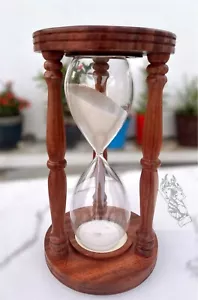 6”Sand Timer Hourglass wood Nautical Maritime Hour Glass Vintage Sand Clock - Picture 1 of 7