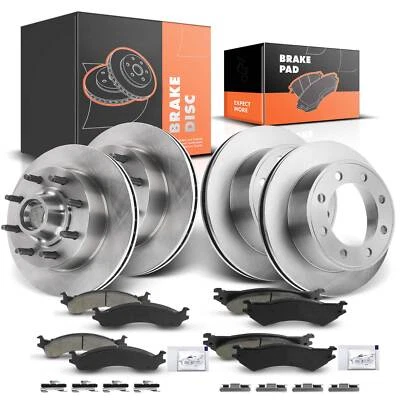 Rotor de disco y almohadilla de cerámica para Ford E250 03-07 E-250 Econoline 01-02 delantero y trasero Foto 1 de 4