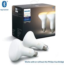 Philips Hue White Ambiance 2-Pack BR30 LED Smart Bulbs Bluetooth compatible