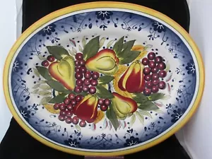Tabletops Gallery Bella Fruit Large Meat Serving Platter 18.75" - Picture 1 of 2