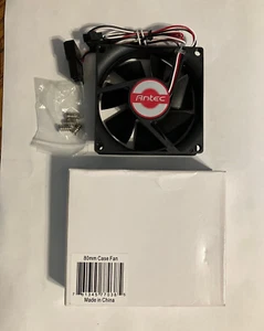 ANTEC 80mm Case Fan 3 Pin connector  Molex 4 pin adapter included  12Vdc - Picture 1 of 3