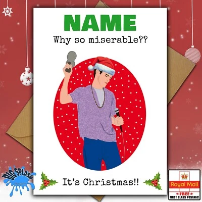 BIG SPLASH DESIGNS Morrissey The Smiths Personalised Christmas Card Any Name OR Relative