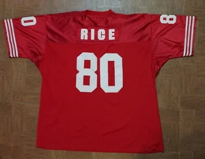 Camiseta deportiva clásica de arroz de Mitchell & Ness de Jerry para hombre. Throwback rojo de la NFL. Talla 60 (EE. UU.) - Imagen 1 de 6