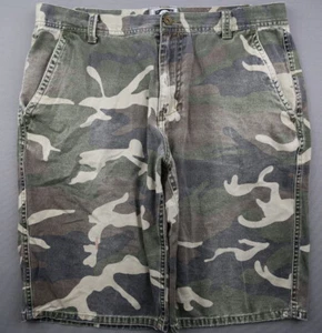 Pantaloncini chino uomo Freeworld mimetici verde marrone invecchiato 100% cotone taglia 34 - Foto 1 di 10