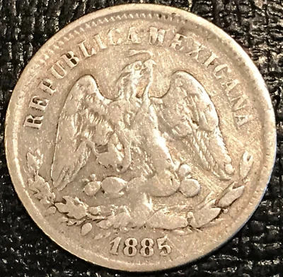 DETALLES EN ESTADO BASTANTE BUENO PLATA 1885 GOR MEXICO 25 CENTAVOS - EDICIONES BORDE - NOV637 Foto 1 de 2