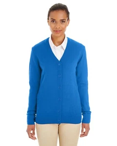 M425W Harriton Ladies' Pilbloc V-Neck Cardigan Sweater - Picture 1 of 6