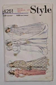 Style 4251 Wedding & Bridesmaid Long sleeve Dress Size 10 UNCUT Sewing Pattern - Picture 1 of 4