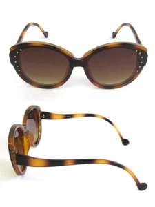 GAFAS DE SOL DORADAS CON TACHUELAS CAREY MARRÓN DEGRADADO ¡NUEVAS CON ETIQUETAS! - Imagen 1 de 3