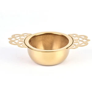 Stainless Steel Tea Strainer With Drip Bowl Traditional Hanging Infuser FilFY g - Picture 1 of 9