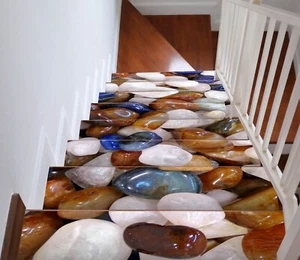 3D Jade Stones A039 Stair Risers Decoration Photo Mural Vinyl Wallpaper Vera - Bild 1 von 6
