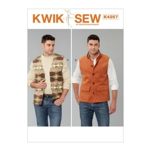 Kwik Sew Pattern K4257 | Mens Lined Vest & Waistcoat | Sizes S M L XL & XXL - Picture 1 of 3