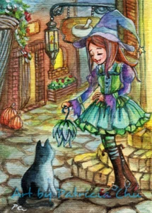 ACEO LE Art Card Print 2.5x3.5" " Come with Me Kitty " Fantasy Art by Patricia - Bild 1 von 1