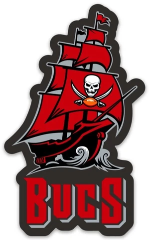 Tampa Bay Buccaneers Bucs Pirate Ship Logo type Die-Cut MAGNET Cover