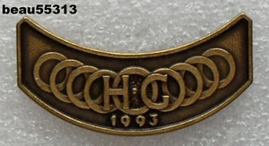 ⭐"VINTAGE" 1993 HARLEY DAVIDSON GRUPO DE PROPIETARIOS CERDO ROCKERO CHALECO CHAQUETA SOMBRERO PIN - Imagen 1 de 1