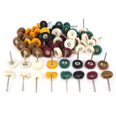 80Pcs 1" Abrasive Polishing Wheel Buffing Pad Brush Mix Set for Metal 1/8" Shank - Image 1 of 4
