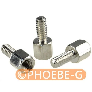 #4-40 x7mm Hexagon Copper Cylinder Screw Nickel Plated for VGA DVI DB9 COM Port - Picture 1 of 4