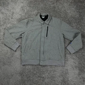 Nike Jacket Mens Extra Large Bomber Wool Blend Waffle Thermal Lined Gray - Picture 1 of 12