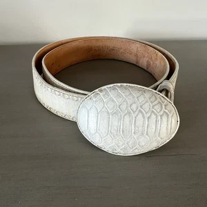 Forastero Crocodile Belt White Size 36 Bovine Leather Men’s Mexico - Picture 1 of 11