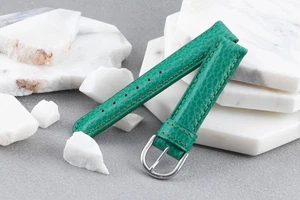 Alain Silberstein Lederarmband Armband 18mm grün mit Dornschließe - Bild 1 von 2