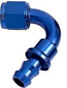 Aeroflow AF404-12 120 Deg Push Lock End -12AN Blue No Clamp Required - Picture 1 of 4