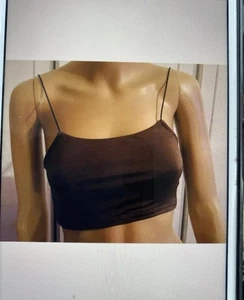 CAMISOLE TOP CROPPED GIRL’S UK SIZE 4-6 SPAGHETTI STRAPS KHAKI PRIMARK VGC - Picture 1 of 6