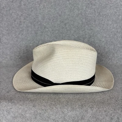 Sombrero de Panamá Bigalli Tradition Para Hombres Tejido de Paja Negro Acento Cinta Beige XL Foto 1 de 4
