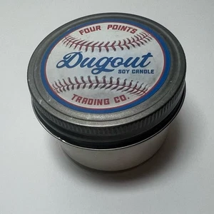 NEW Four Points Trading Company Dugout Dirt 4oz Soy Candle with Baseball Design - Picture 1 of 4