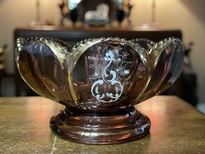 4.25"x2.25" Nestor National Glass Amethyst Footed Berry Bowl USA 1902 EAPG - Picture 1 of 7