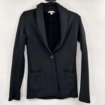 Standard James Perse Womens Terry Shawl Collar Knit Blazer Size 2 M Black - Image 1 of 4